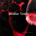 Embossed Red/Black Imitation Rabbit Fur